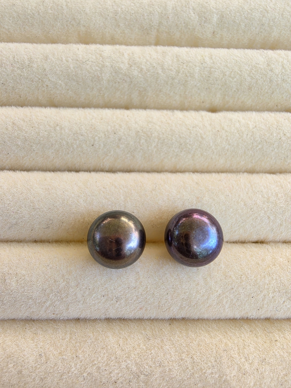 Peacock Freshwater Pearl Stud Earrings | Sterling Silver Posts | 10 mm